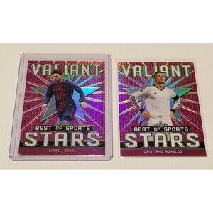 2020 Leaf Valiant Lionel Messi  Ronaldo Best Of Sports Both 2/15 Refractor Pink